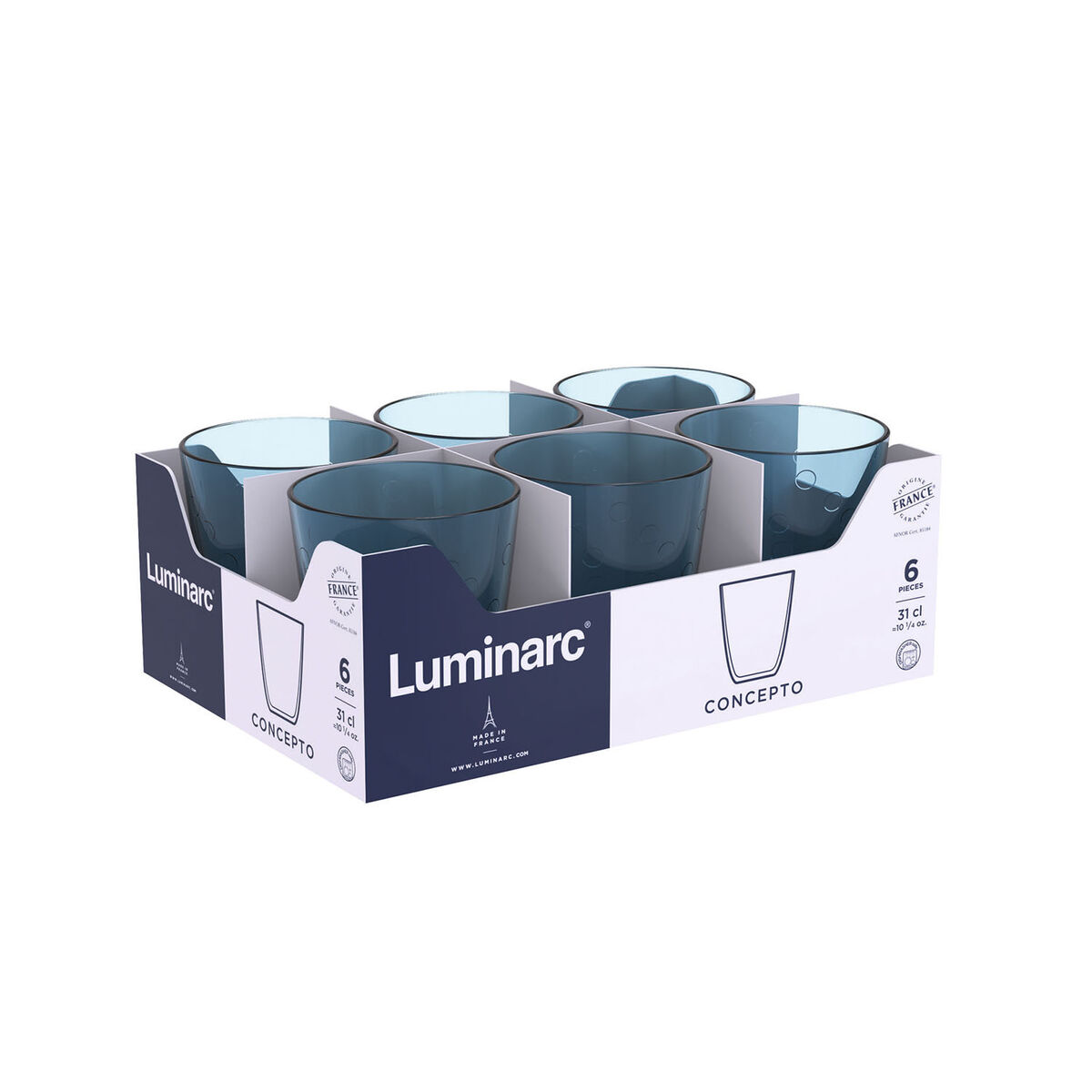 Glas Luminarc Concepto Pepite Blå Glas 310 ml (24 antal) - 4