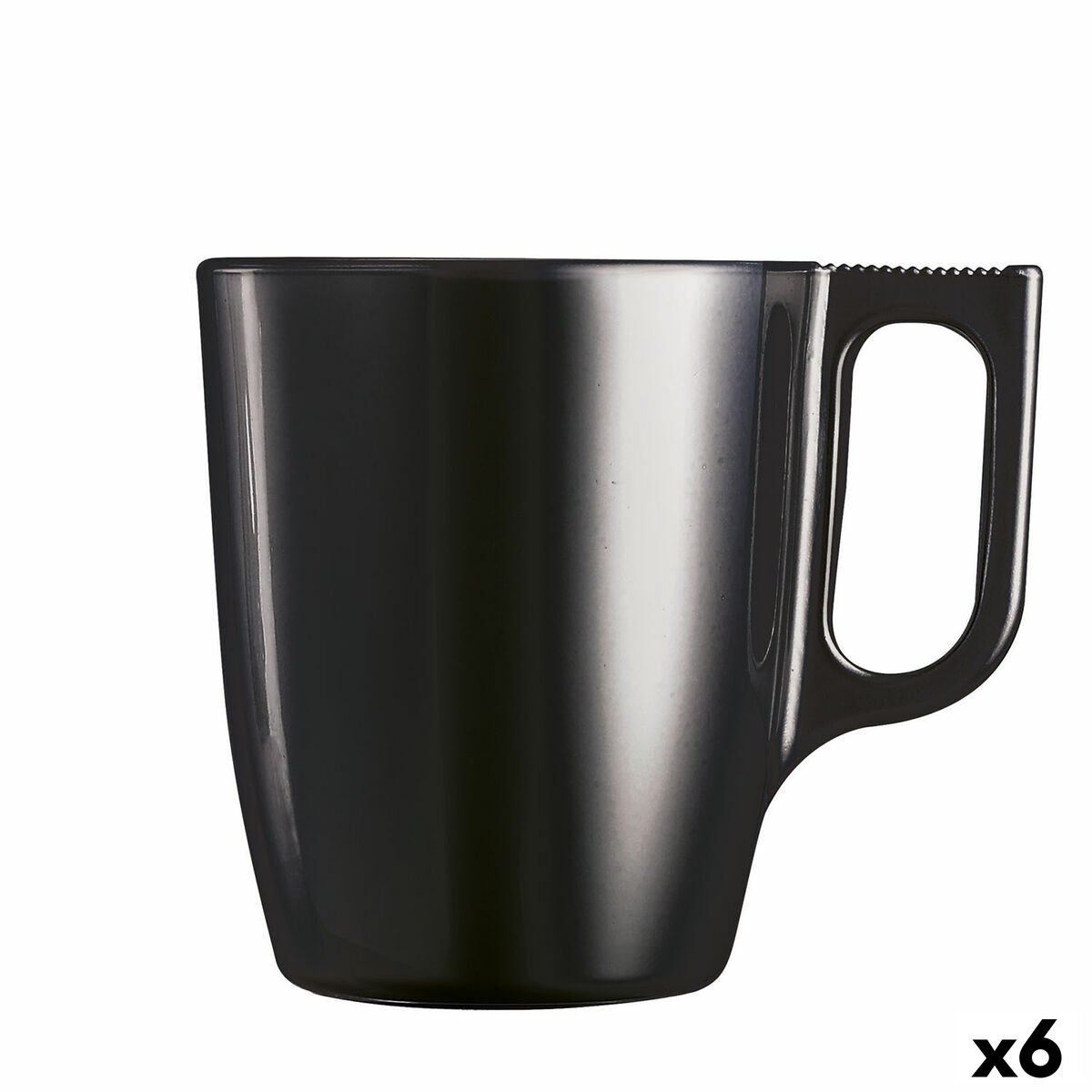 Mugg Luminarc Flashy Svart 250 ml Glas (6 antal)