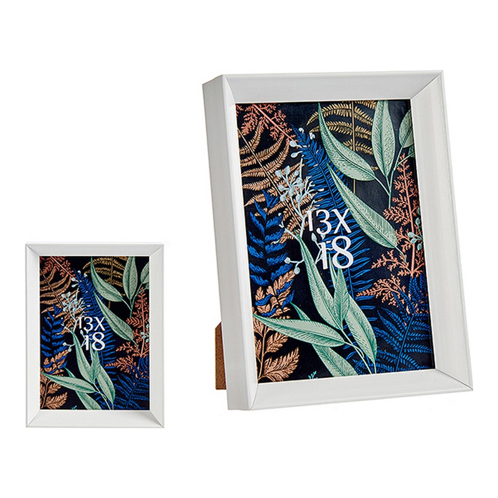 Fotoramar 15,2 x 3,5 x 20,2 cm Vit Plast Glas (15,2 x 3,5 x 20,2 cm) - 2