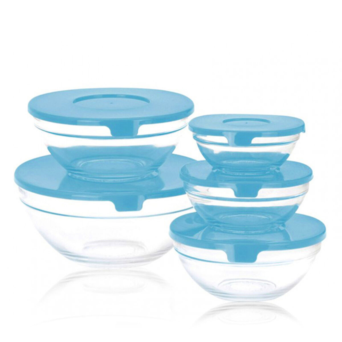 Lunchlådor, set 5 Glass EH Blå Transparent - 4