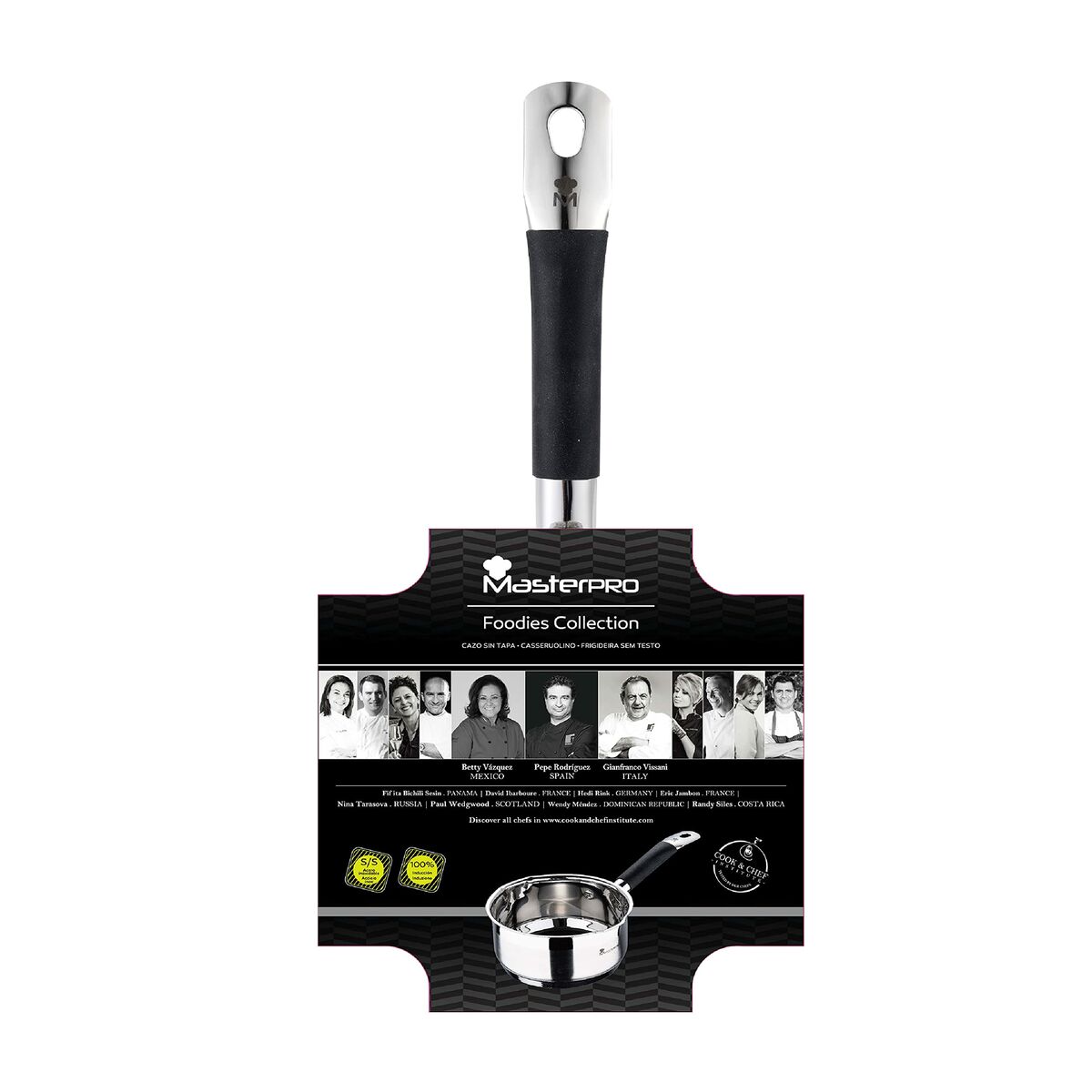 Kokpanna Masterpro bgmp-1500-bk Rostfritt stål (1,3 L) (16 x 7,5 cm) - 2