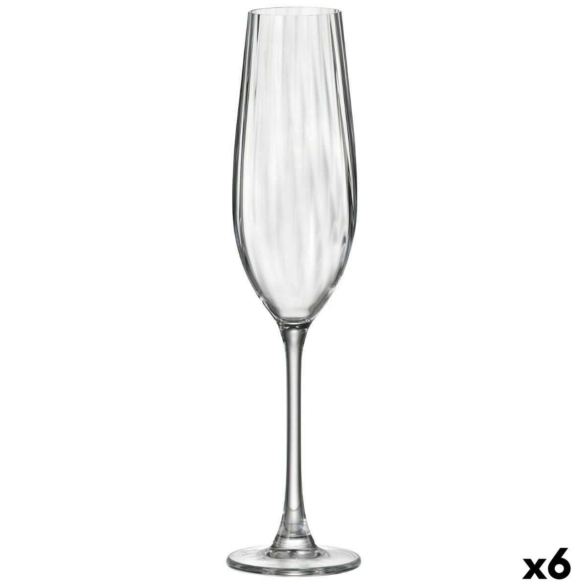 Champagneglas Bohemia Crystal Optic Transparent Glas 260 ml (6 antal)