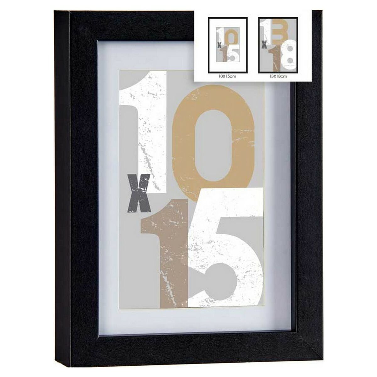Fotoram för upphängning 88754 Svart 16 x 2,5 x 21 cm Trä MDF (1 uds) - 2