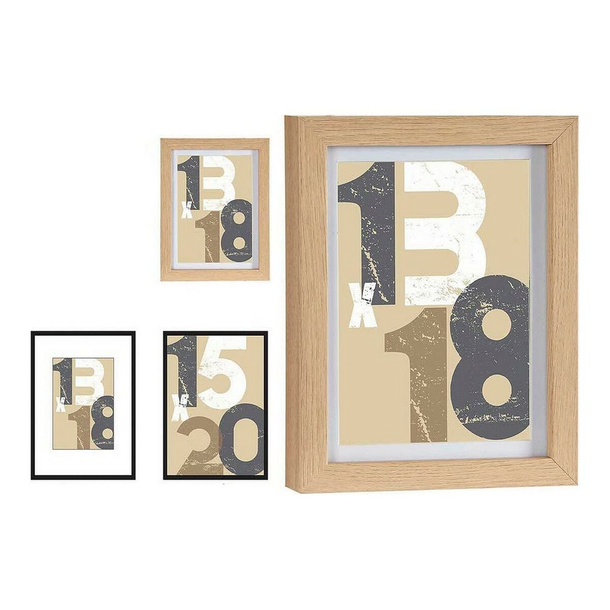 Fotoram för upphängning Ljusbrun 17 x 2,5 x 22,5 cm Naturell Trä MDF (1 uds) - 4