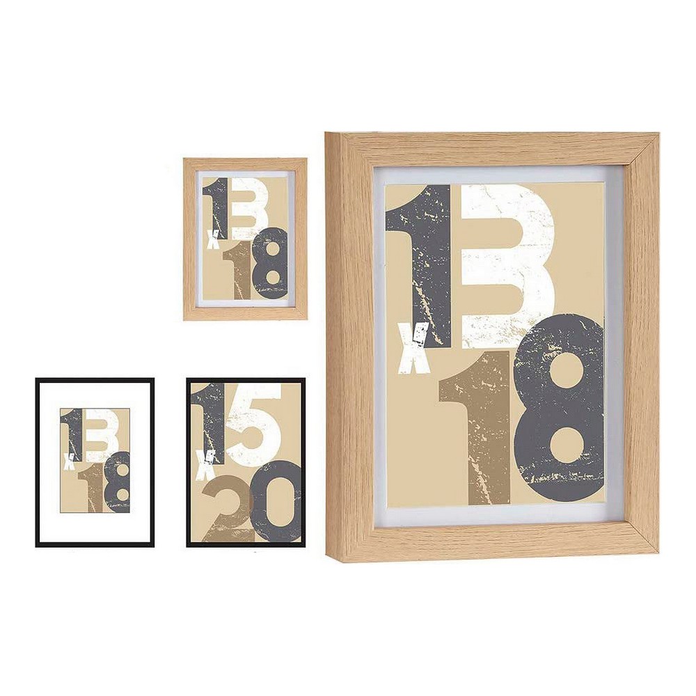 Fotoram för upphängning Ljusbrun 17 x 2,5 x 22,5 cm Naturell Trä MDF (1 uds) - 2