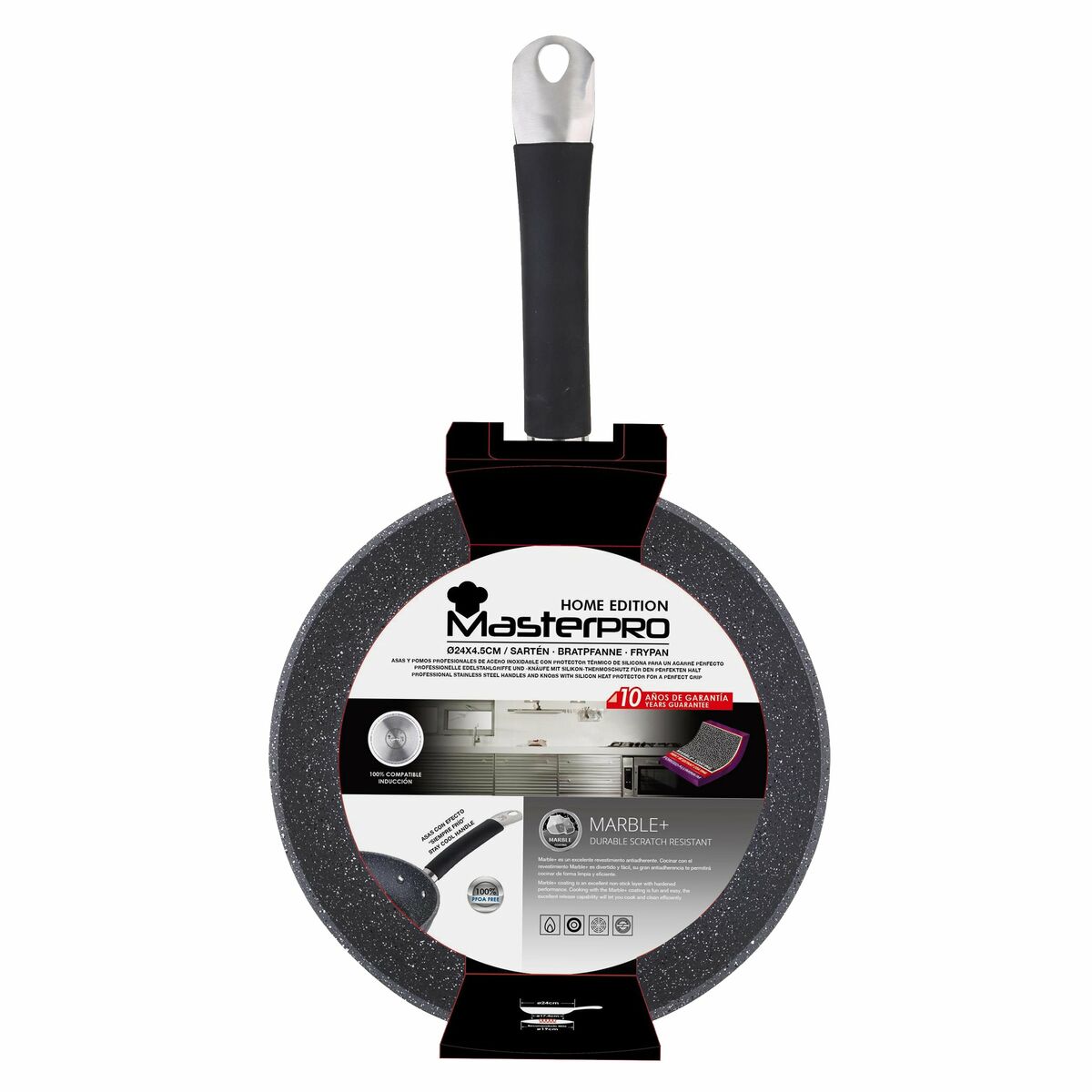 Stekpanna Masterpro BGMP-3281-BK Ø 24 cm Smitt aluminium - 5