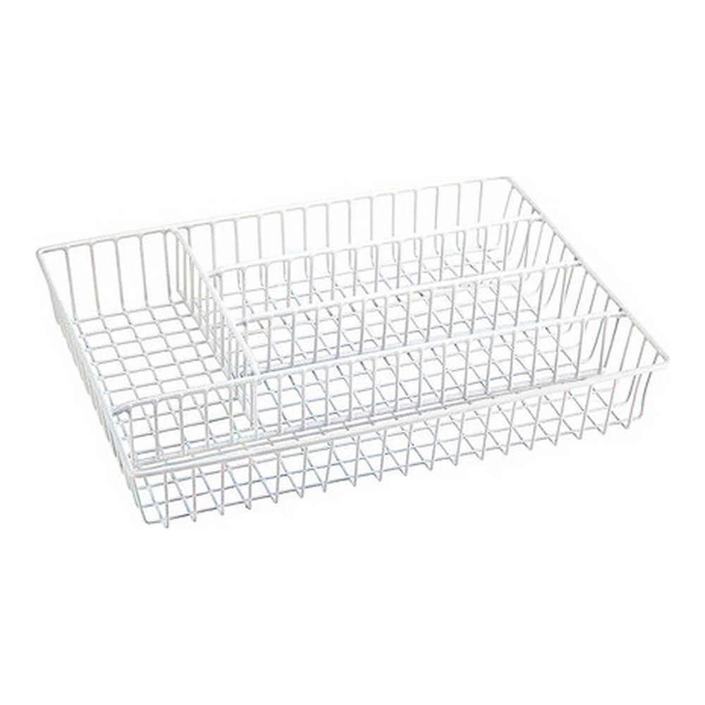 Besticks-sortering Confortime Metall Vit 36 x 26 x 4,5 cm