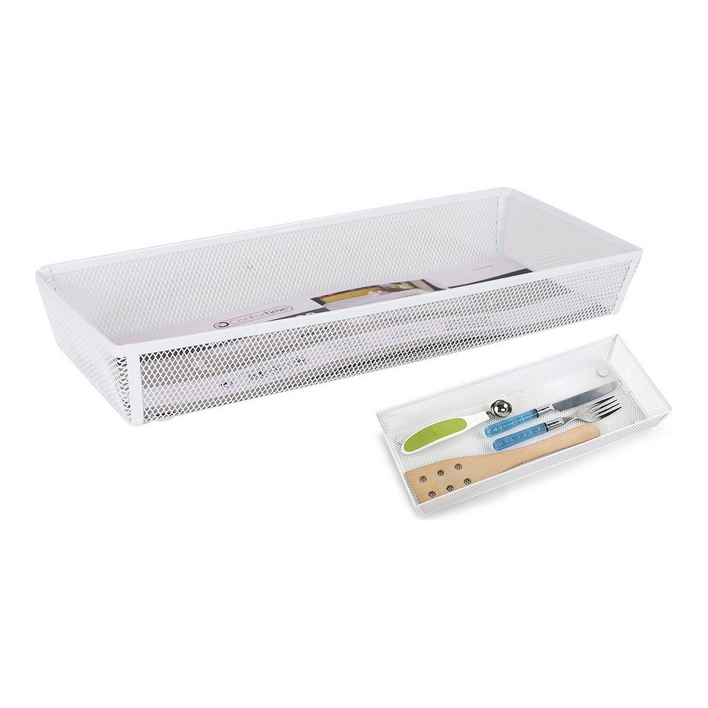 Besticks-sortering Confortime Metall Vit (37,5 x 15,24 x 5,2 cm)