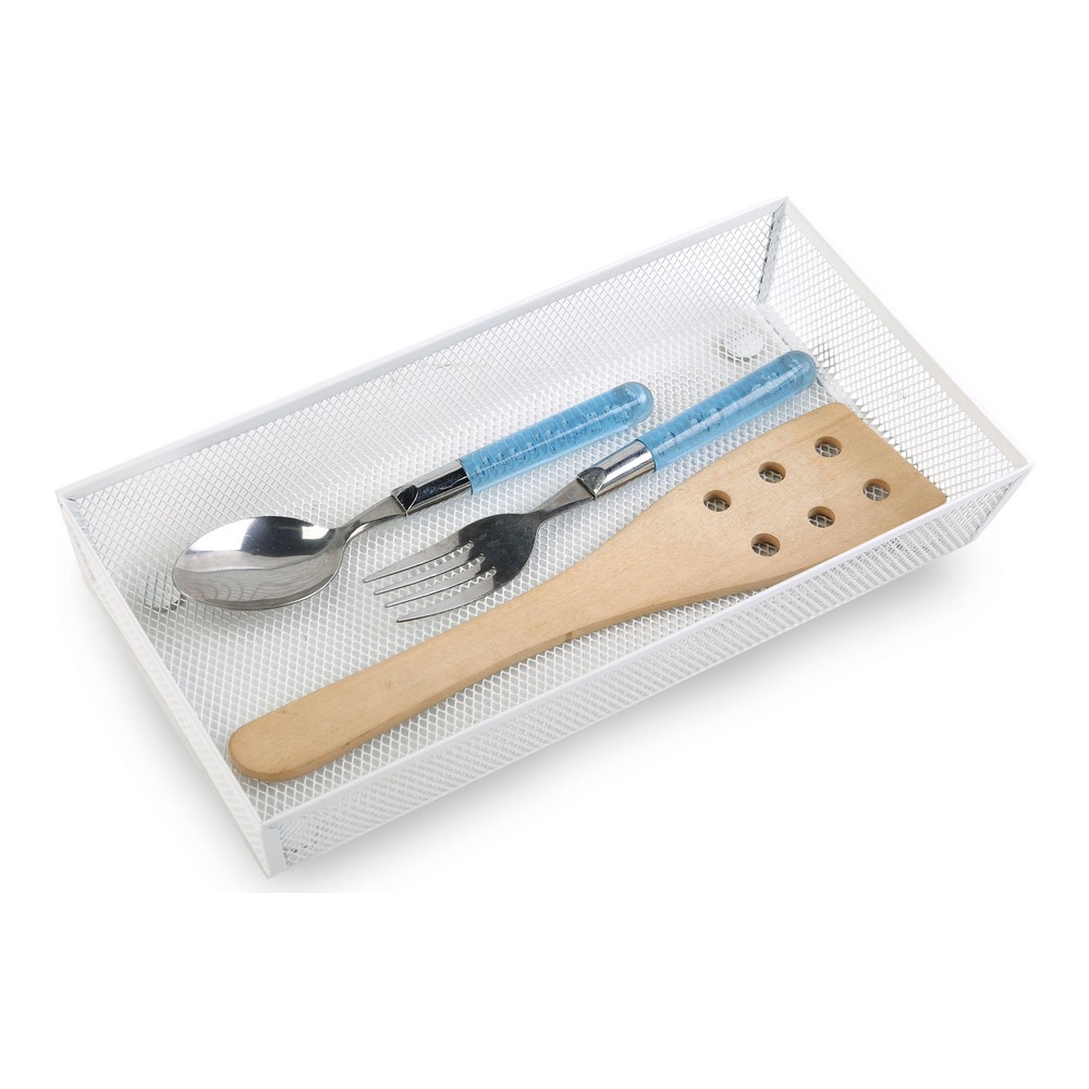 Besticks-sortering Confortime Metall Vit (30 x 15,24 x 5,2 cm) - 2