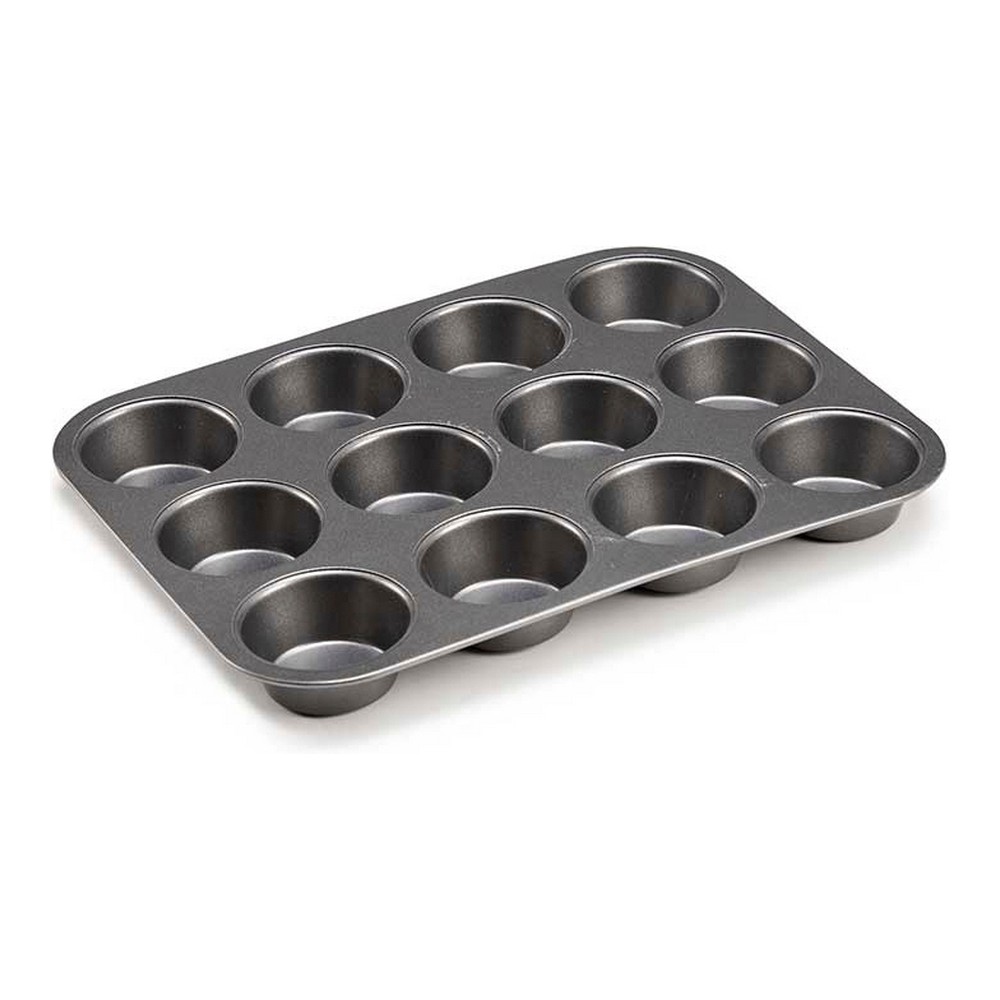 Bakform Metall Mörkgrå Kolstål (12 antal) (20 x 2,5 x 26 cm)