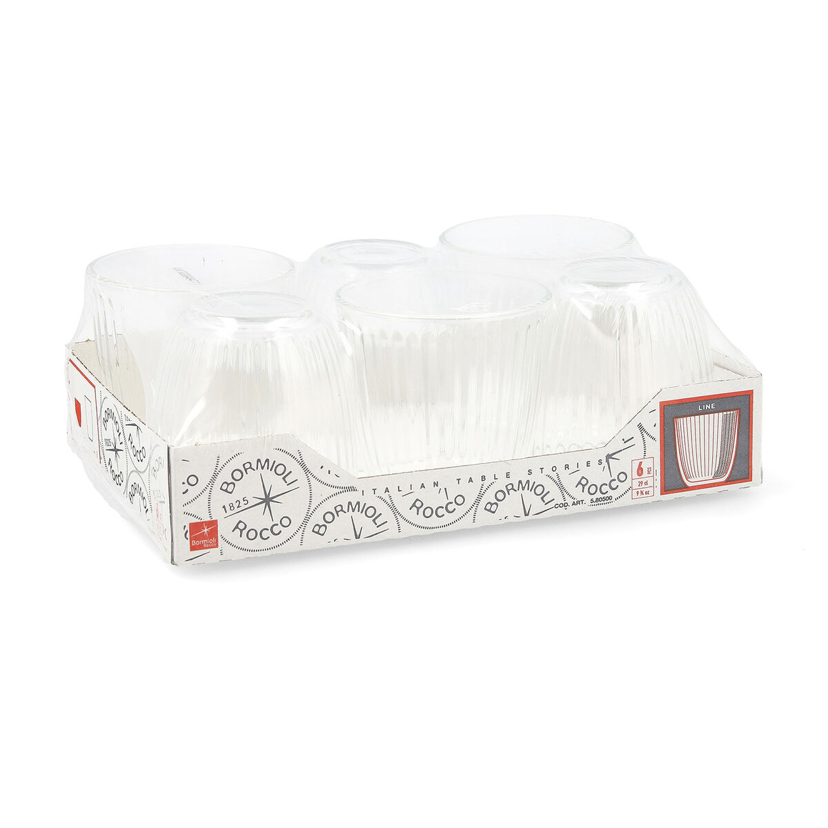 Glasset Bormioli Rocco Line Med relief Transparent 6 antal Glas 290 ml - 2