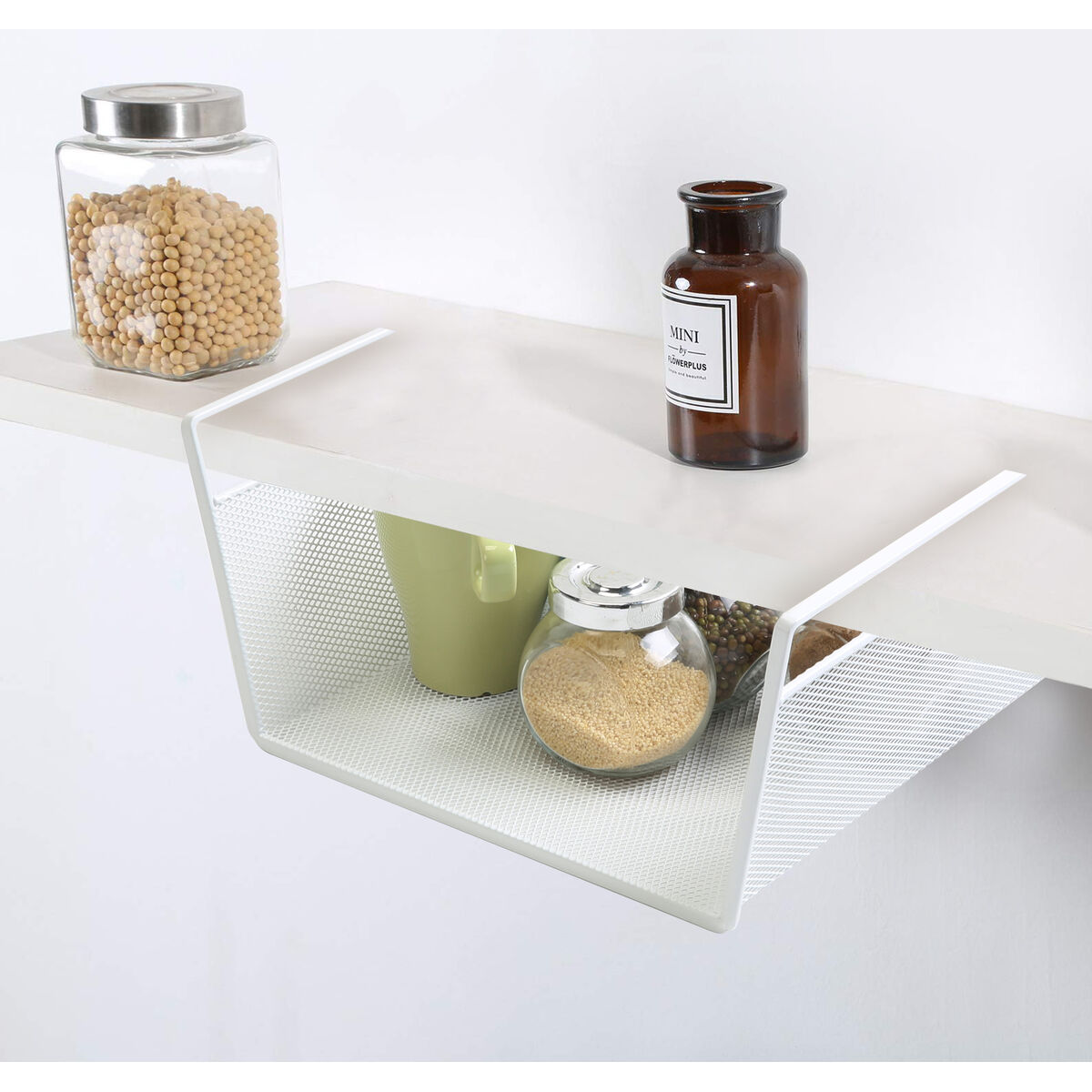 Korg för kökshylla Confortime Metall Vit (24,5 x 25 x 14 cm) - 2