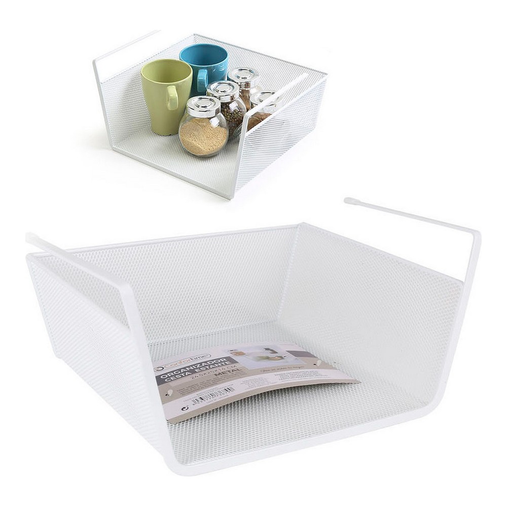 Korg för kökshylla Confortime Metall Vit (24,5 x 25 x 14 cm) - 3