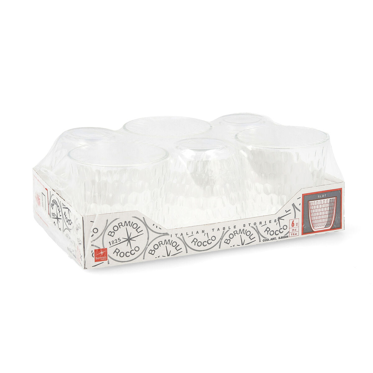 Glasset Bormioli Rocco Slot Transparent 6 antal Med relief Glas 290 ml - 2