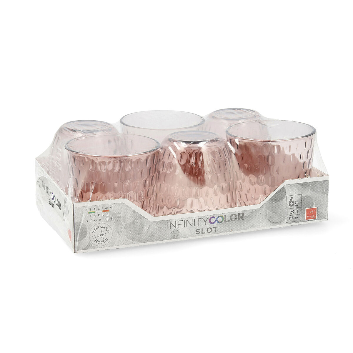 Glasset Bormioli Rocco Slot Lila 6 antal Med relief Glas 290 ml - 2