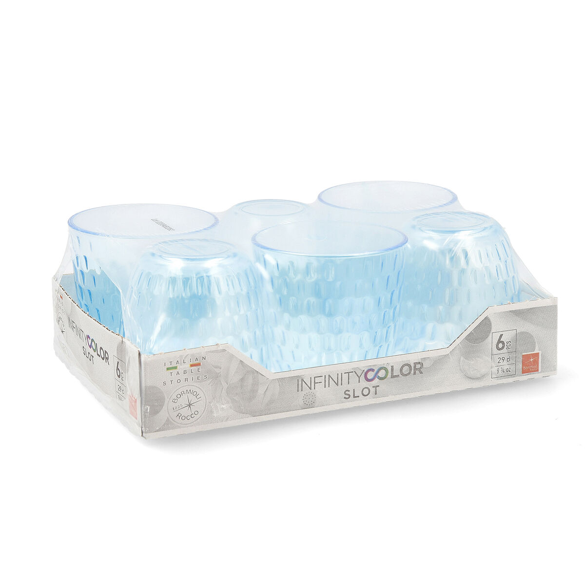 Glasset Bormioli Rocco Slot Med relief Blå 6 antal Glas 290 ml - 2