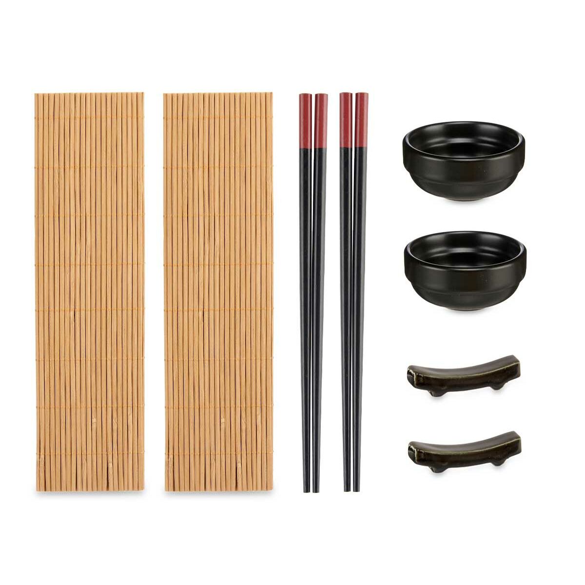 Sushiset Brun Svart Keramik Bambu (8 Delar) - 7
