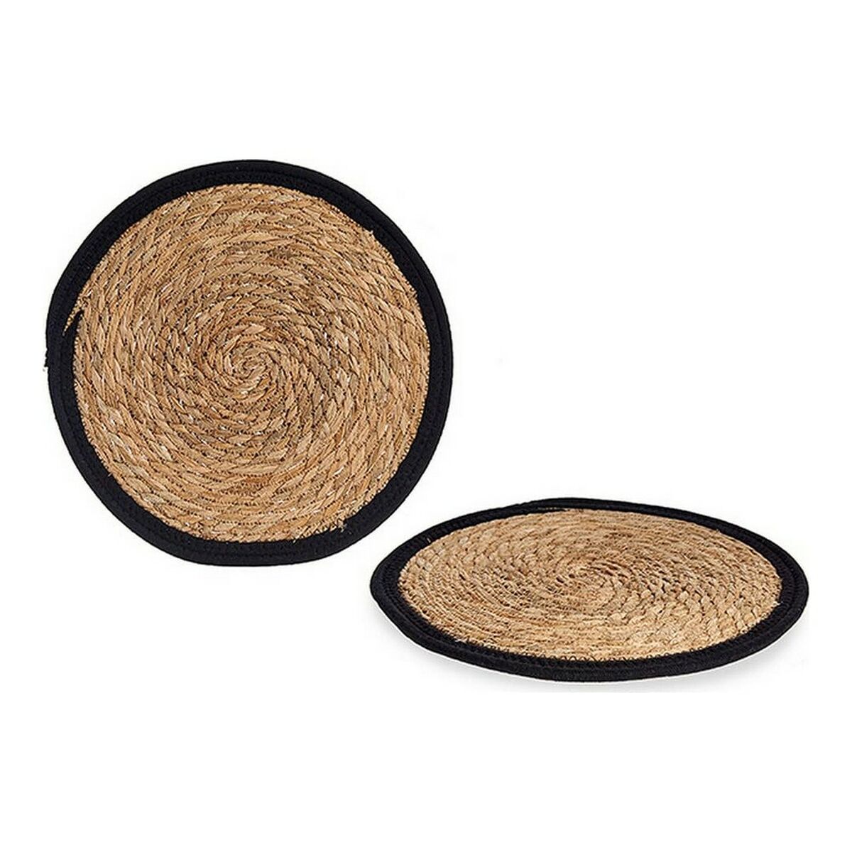 Bordsunderlägg Svart Brun 35 x 1 x 35 cm Naturell (Ø 35 cm) - 4