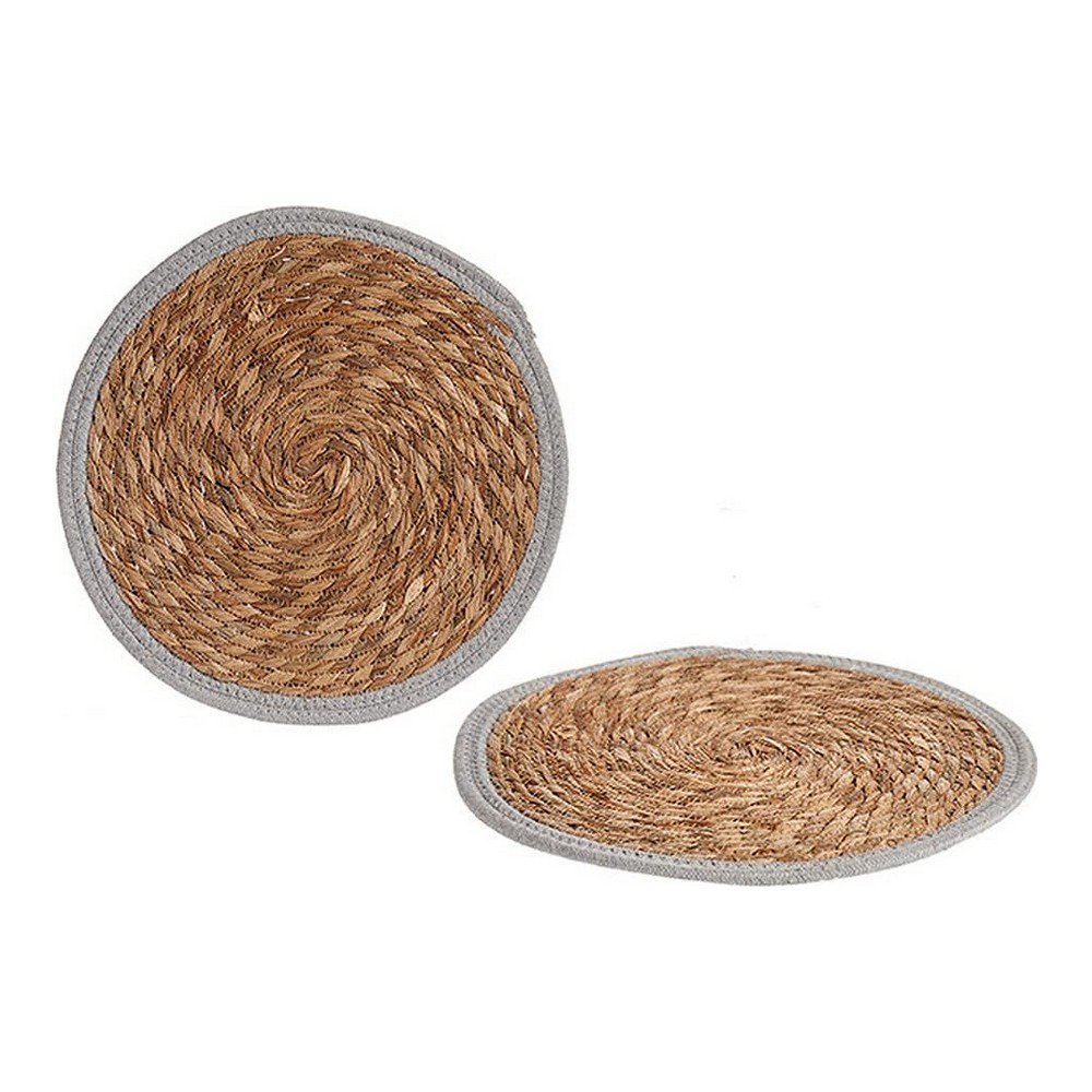 Bordsunderlägg Grå Brun 35 x 1 x 35 cm Naturell (Ø 35 cm) - 2