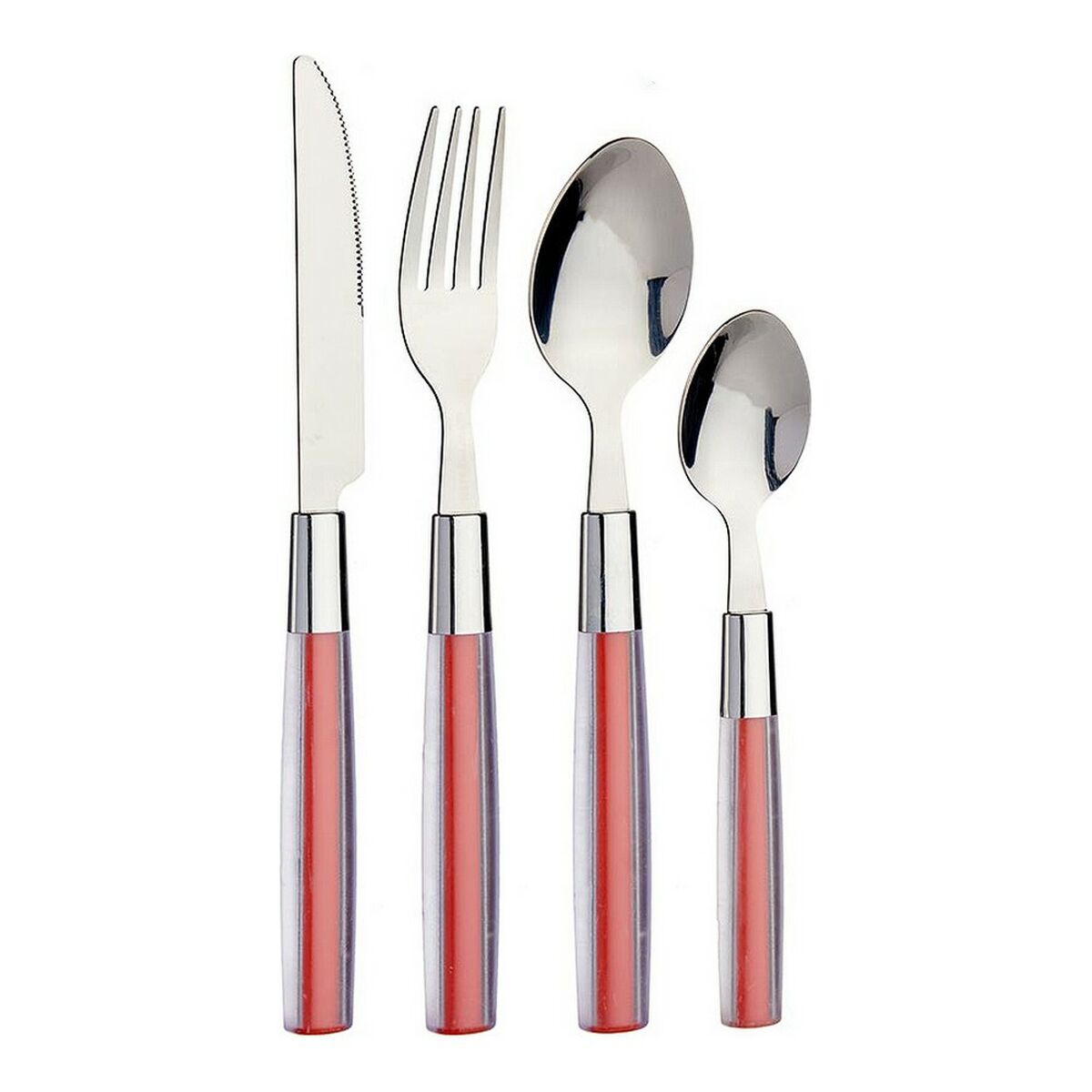 Bestickset Röd Silvrig Rostfritt stål 16 Delar - 3