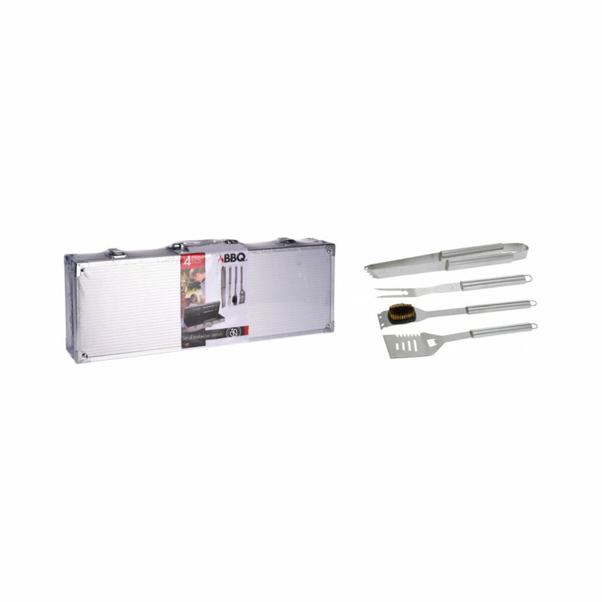 Grillredskap Rostfritt stål (46 x 16 x 8 cm) (4 Delar)