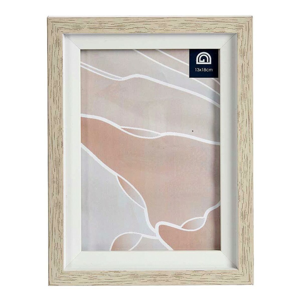 Fotoram Brun Vit Glas Beige Plast - 4