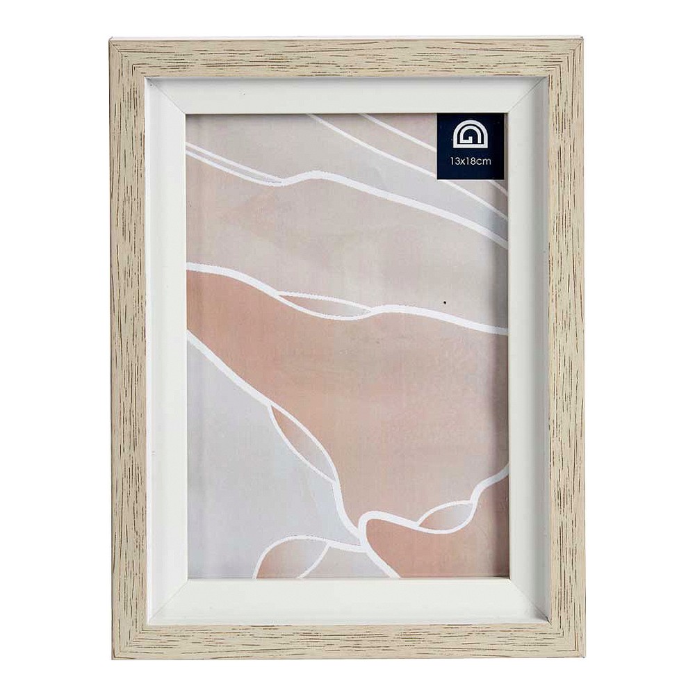 Fotoram Brun Vit Glas Beige Plast - 2