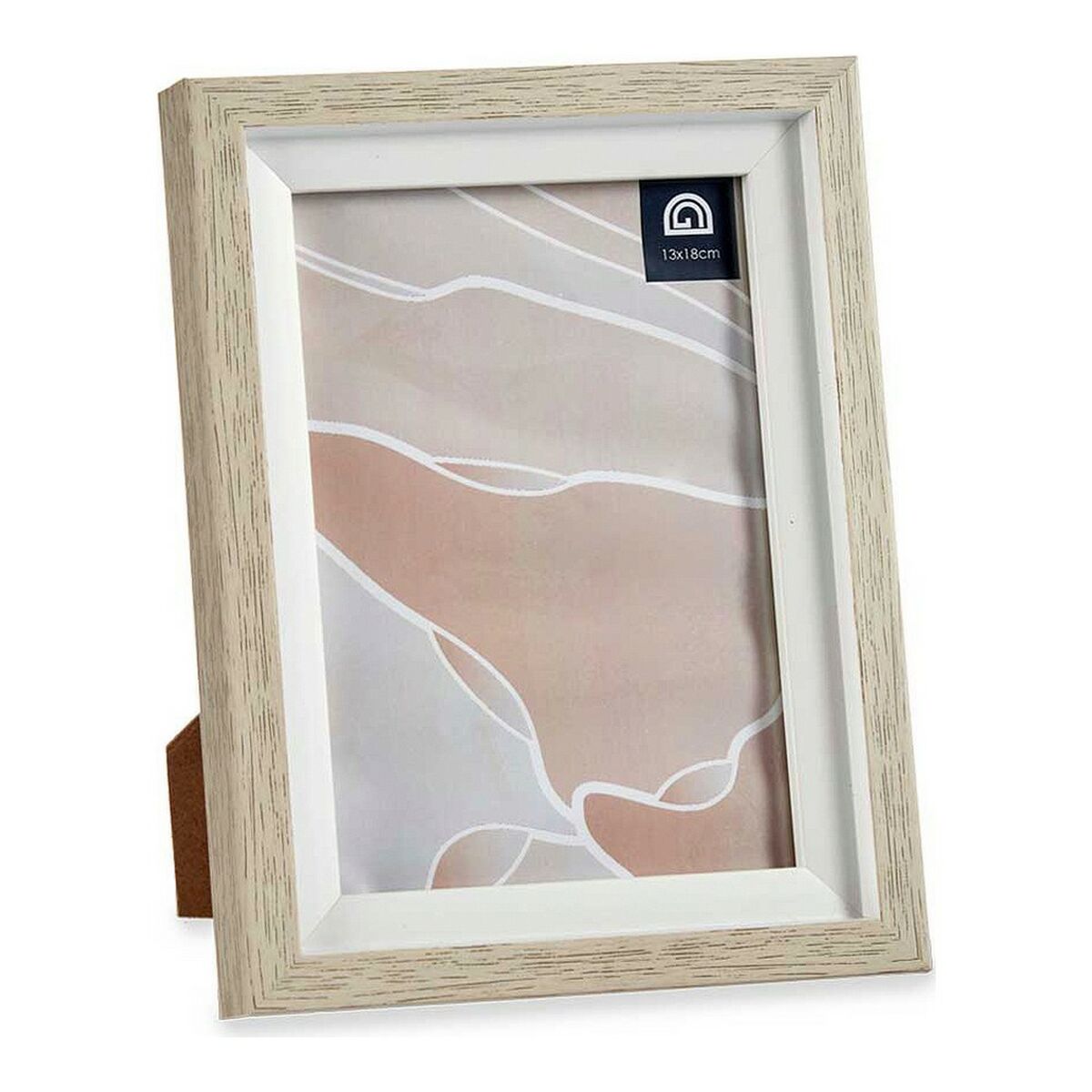 Fotoram Brun Vit Glas Beige Plast - 5
