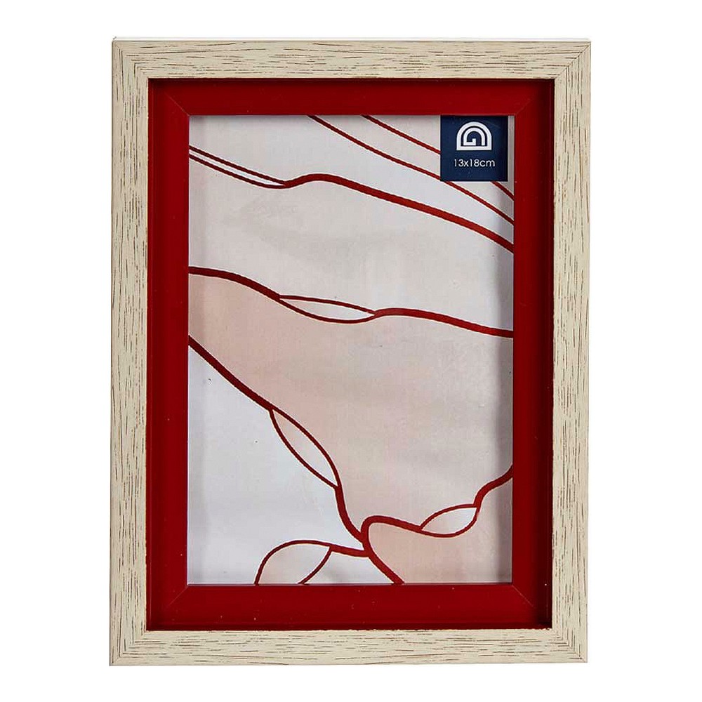 Fotoram Röd Brun 17 x 2 x 21,8 cm Glas Trä Plast - 2