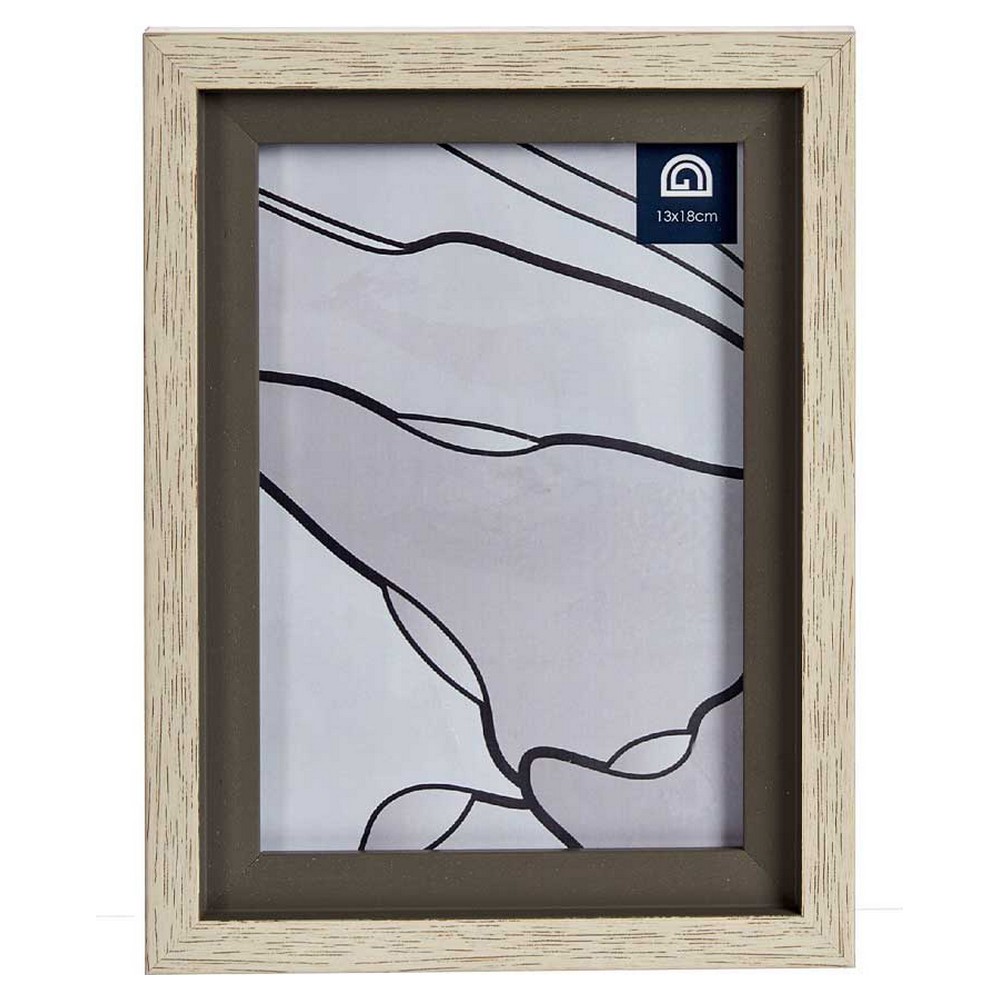Fotoram Grå Brun 17 x 2 x 21,8 cm Glas Beige Plast - 2