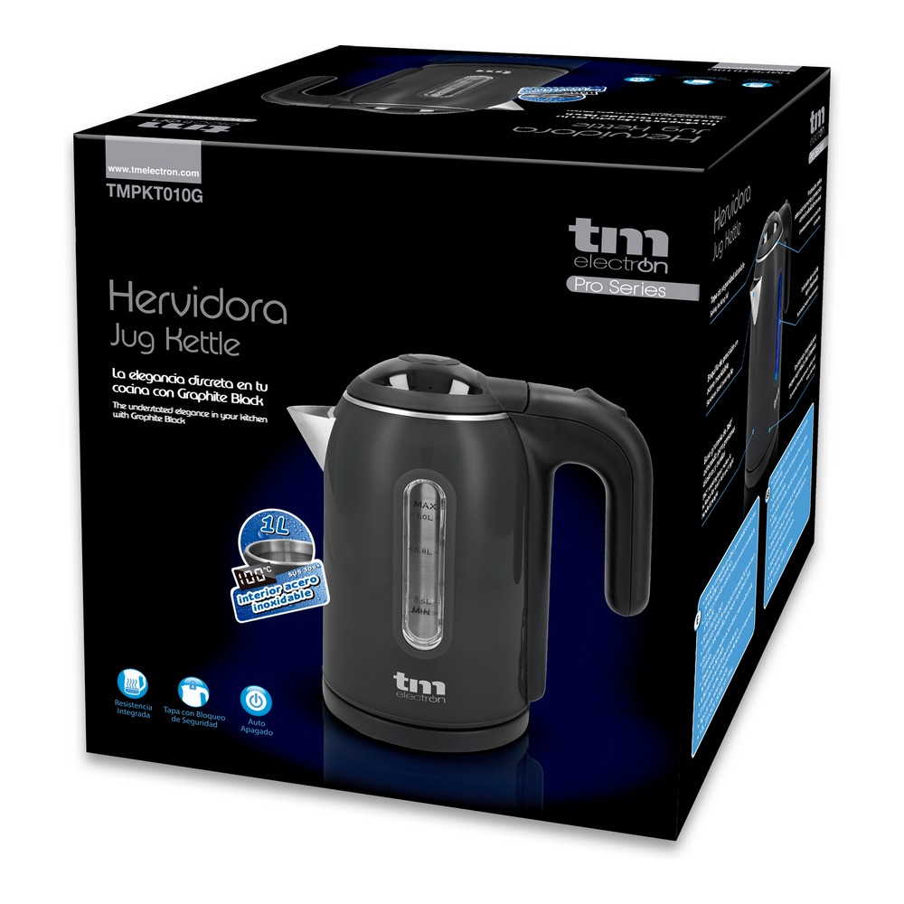 Vattenkokare med LED -ljus TM Electron Rostfritt stål Grafit - 3