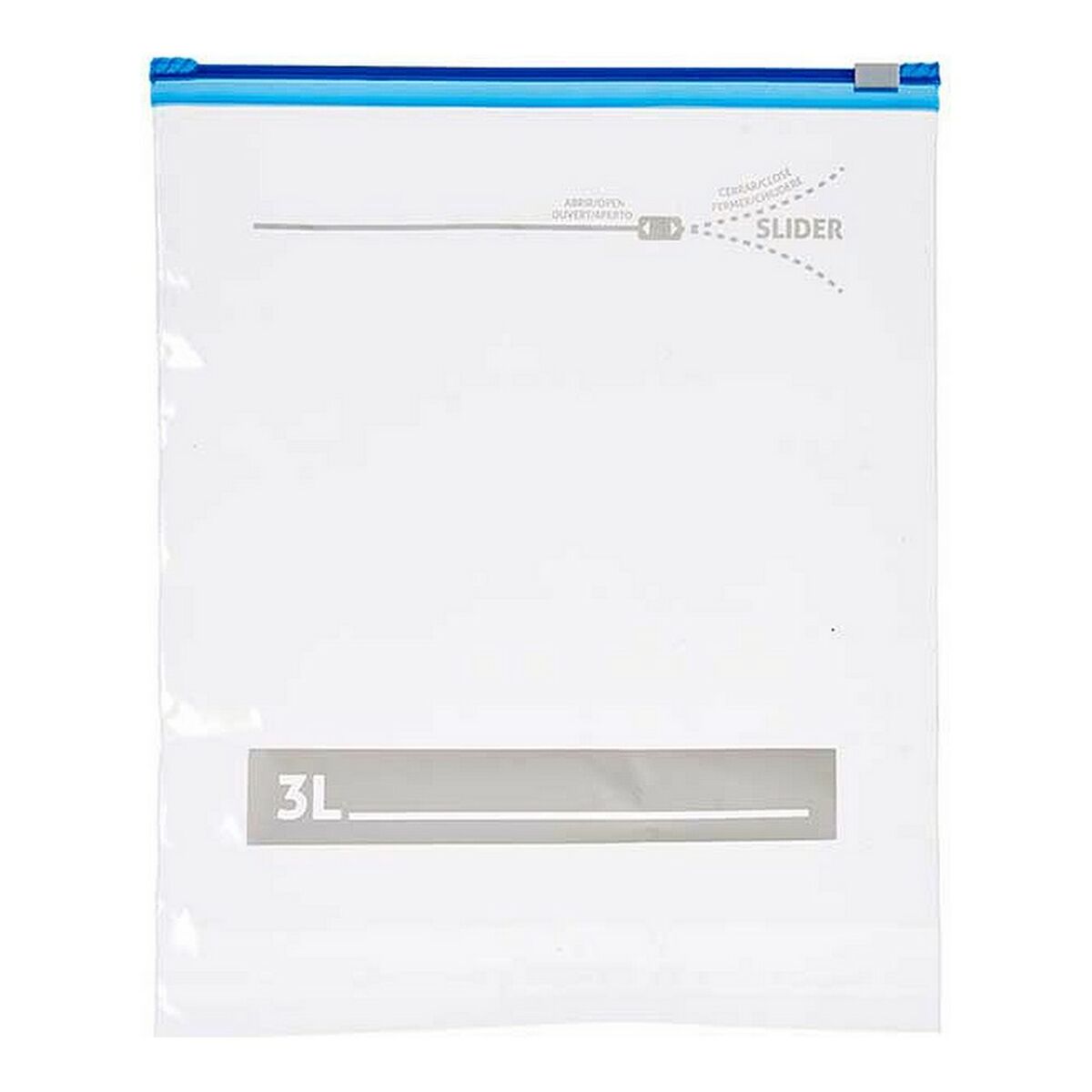 Multipåse Zip 24,5 x 0,01 x 31,5 cm Transparent Polyetylen 3 L - 2