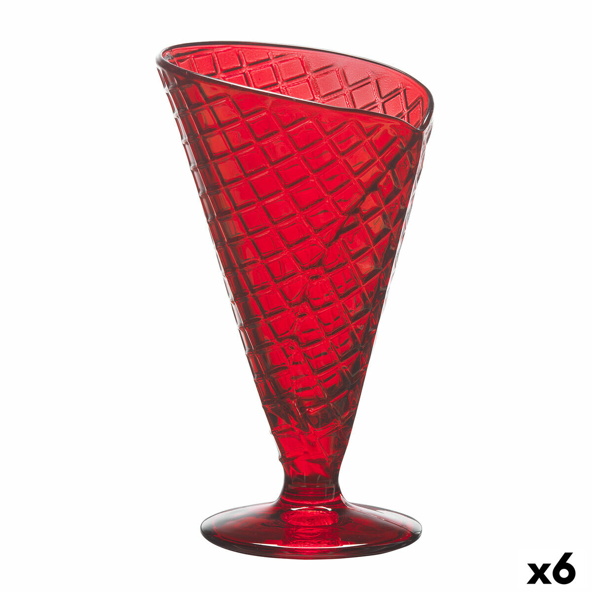 Glass- och milkshakeglas Gelato Röd Glas 210 ml (6 antal)
