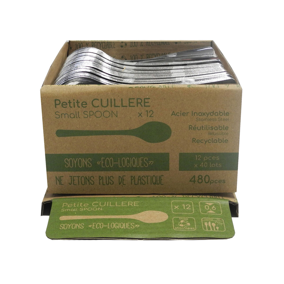 Set med skedar Amefa Ecologic Slim Efterrätt Metall Stål (12 antal) - 3
