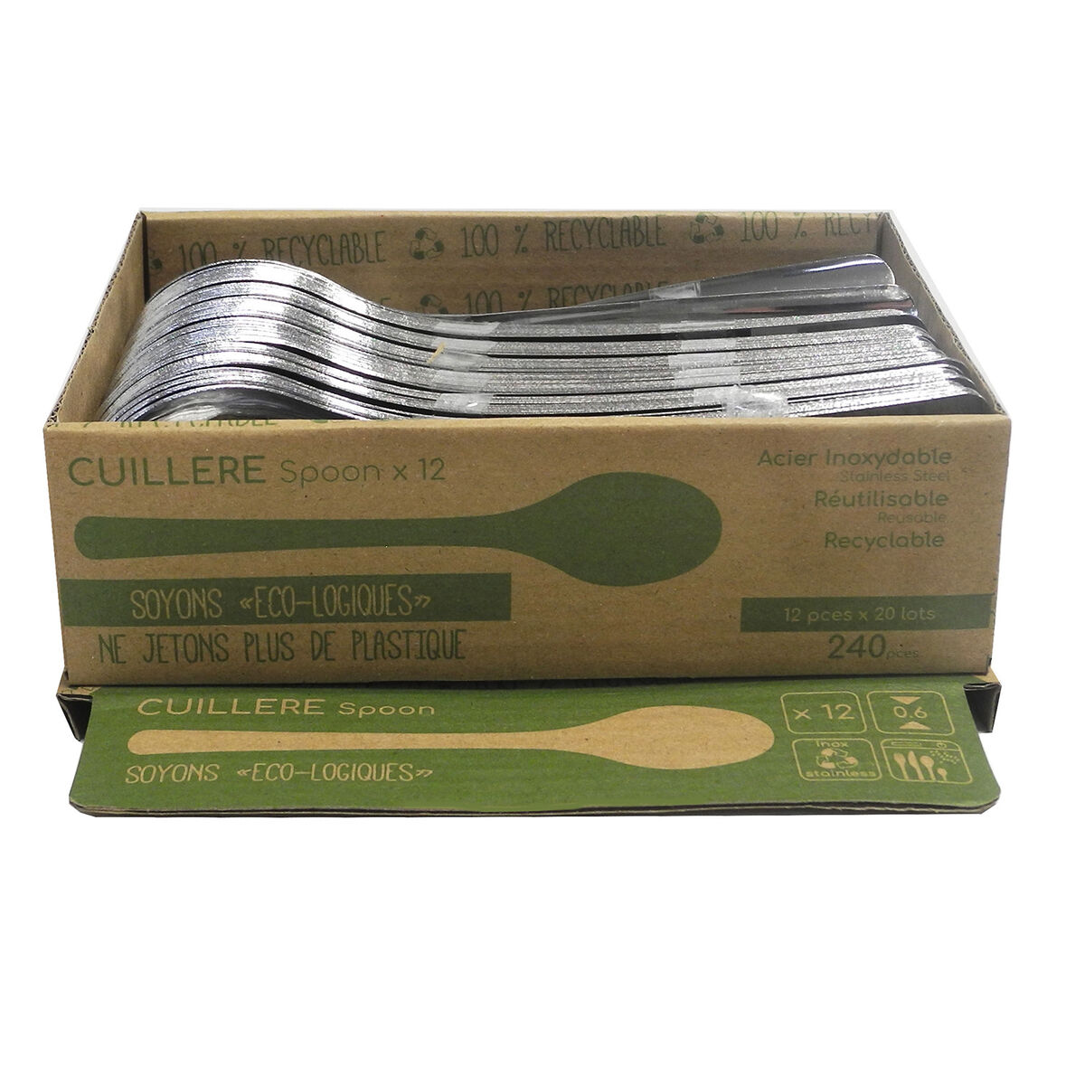 Set med skedar Amefa Ecologic Slim Metall Stål (12 antal) - 3