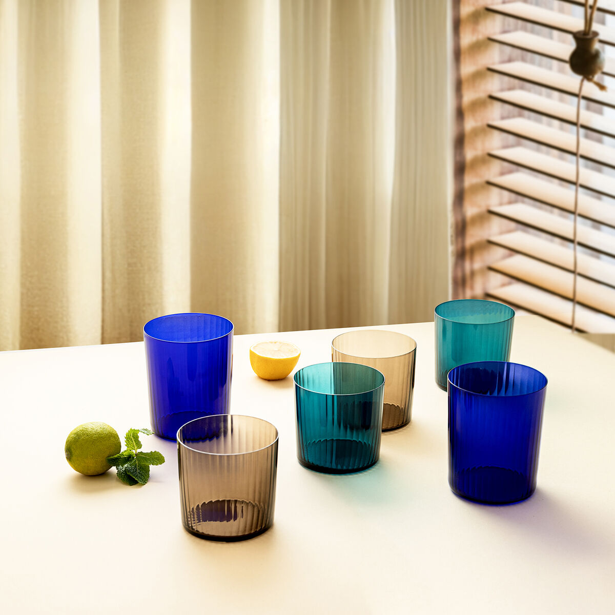 Glas Bohemia Crystal Optic Turkos Glas 350 ml (6 antal) - 3