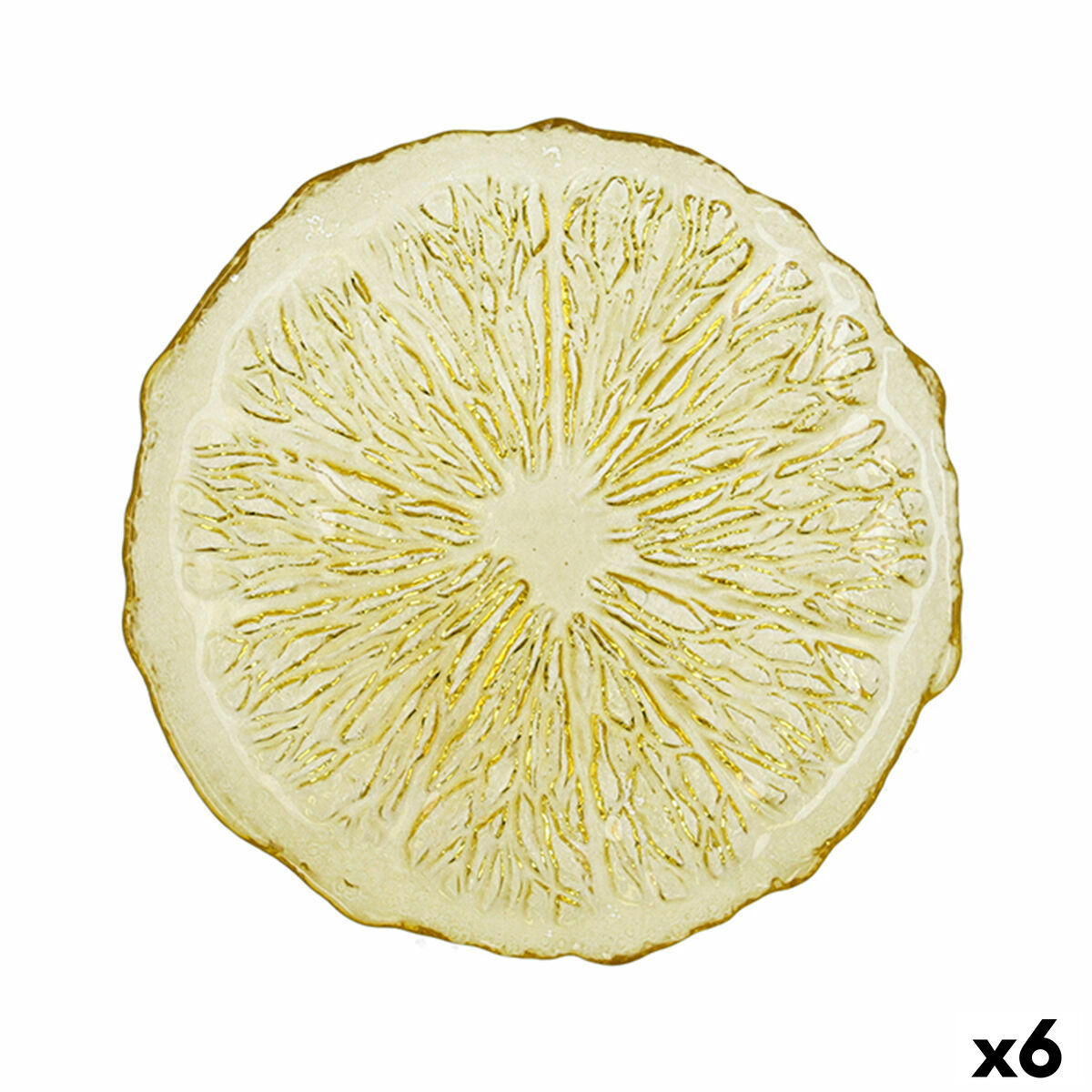 Lapostányér Quid Acid Citron Gul Glas 21 x 2 cm (6 antal)