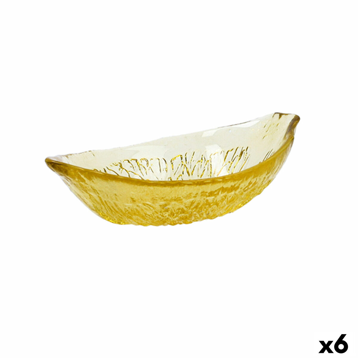 Skål Quid Acid Citron 15,5 x 11,5 x 4,5 cm Gul Glas (6 antal)