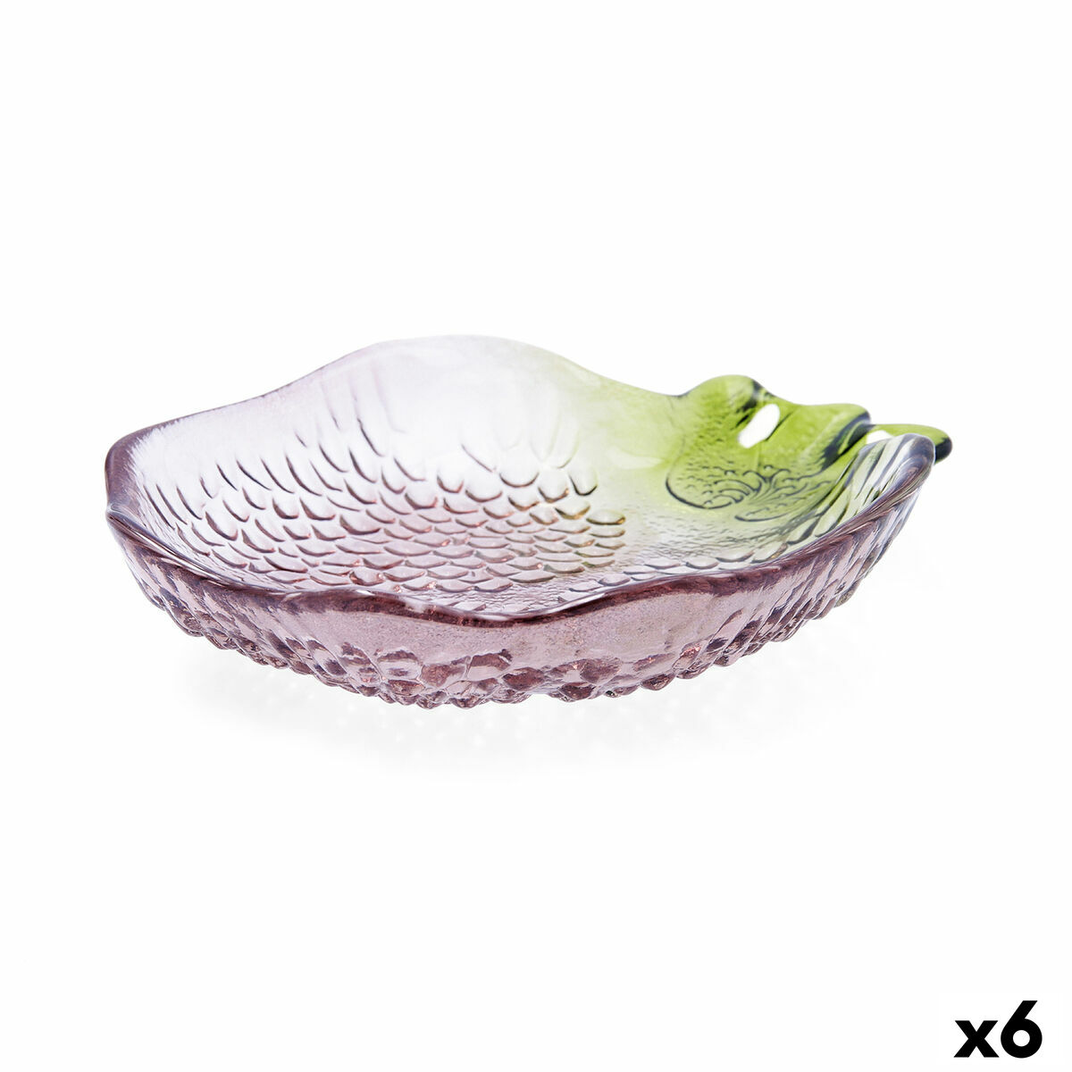 Tallrik Quid Acid Purpur Granatäpple 21 x 17 x 5 cm Glas (6 antal)