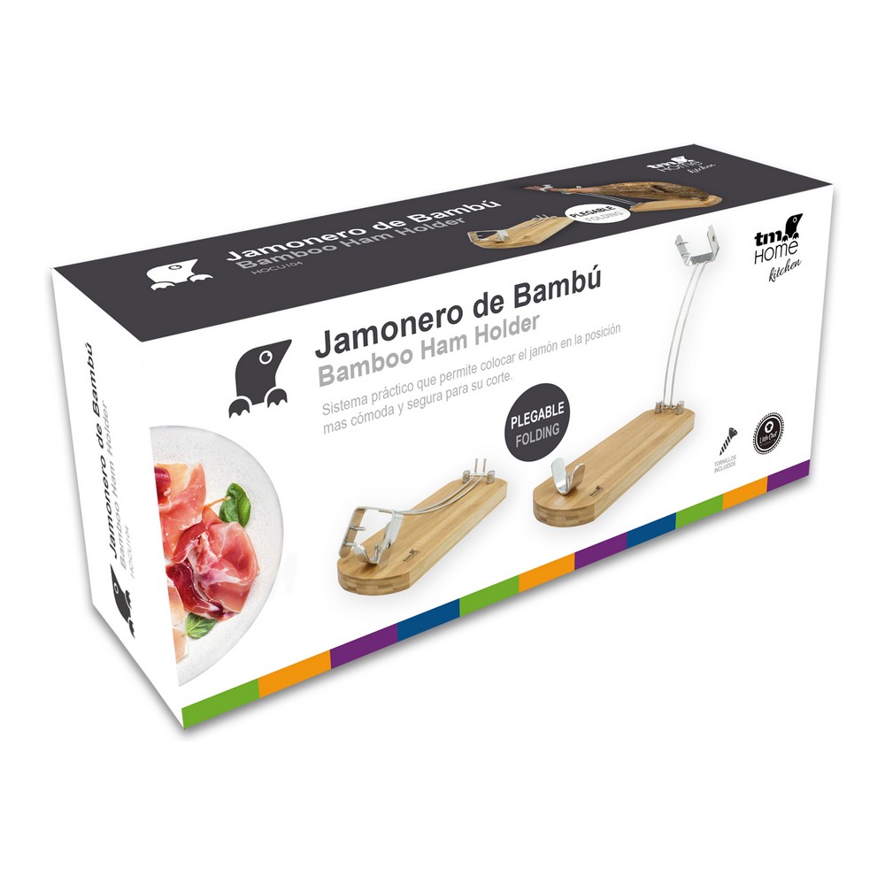 Hopvikbar skinkhållare Bambu (37,5 x 16,5 cm) - 4