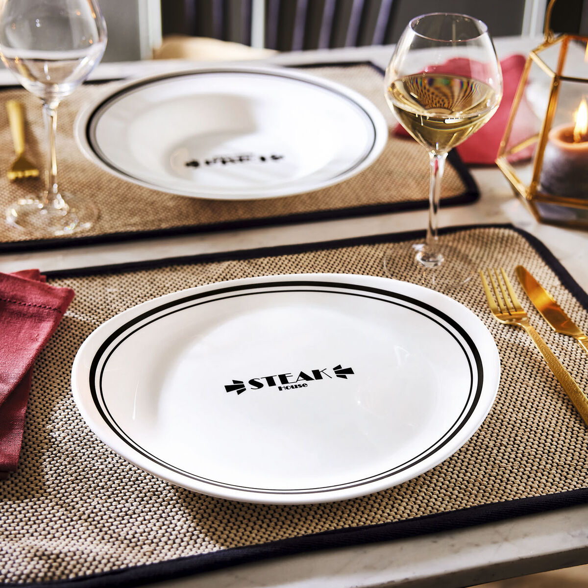 Lapostányér Luminarc Friends Time Bistro Kött Vit/Svart Glas Ø 30 cm (12 antal) - 4