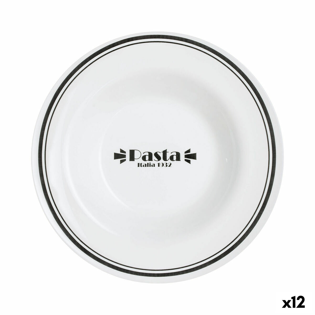 Pastatallrik Luminarc Friends Time Bistro Vit/Svart Glas 28,5 cm (12 antal)