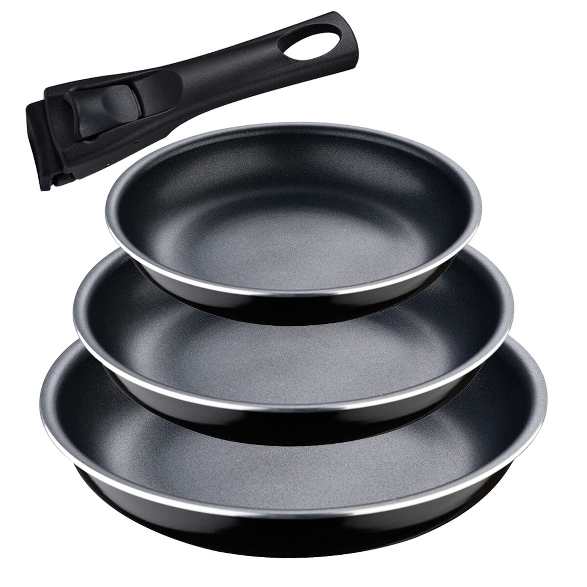 Stekpanneset Bergner Click & Cook Svart Aluminium (3 Delar)