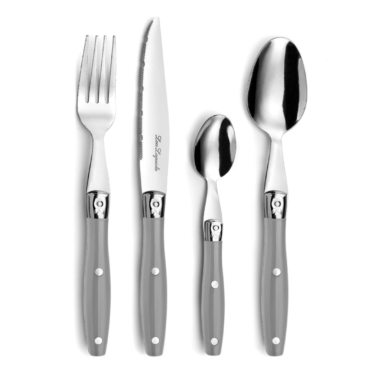 Bestickset Lou Laguiole Comptoir Grå Metall 24 Delar