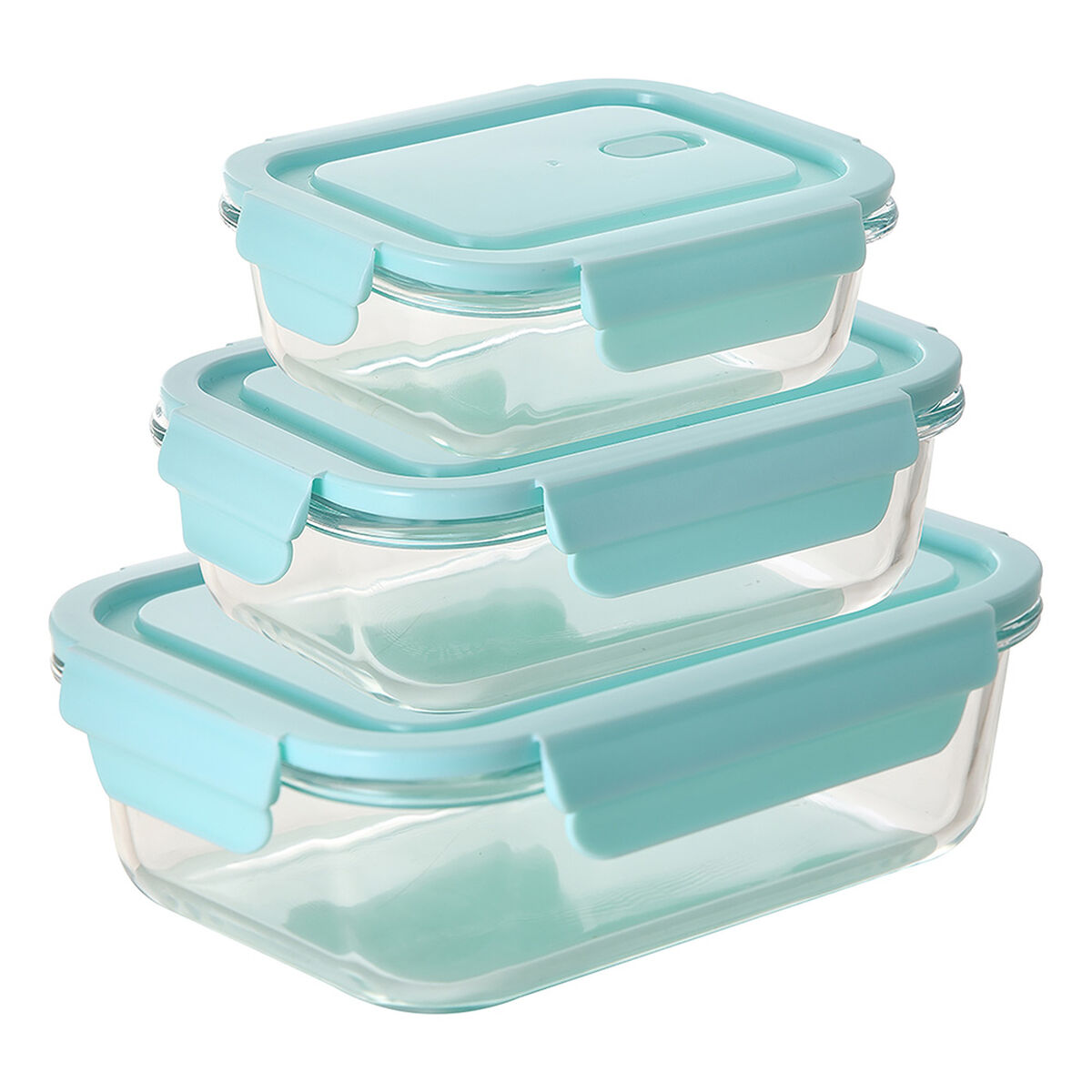 Lunchlådor, set San Ignacio Menorca Rektangulär Borosilikatglas 3 Delar