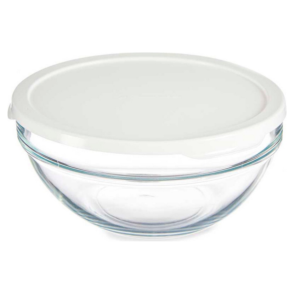 Rund matlåda med lock Plast Glas (1700 ml)