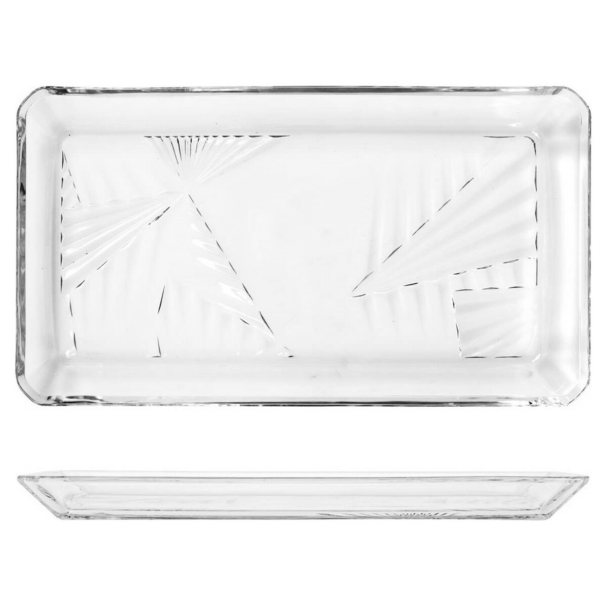 Bricka Madlen Glas Transparent (12 x 1,8 x 21,8 cm) (2 pcs) - 4