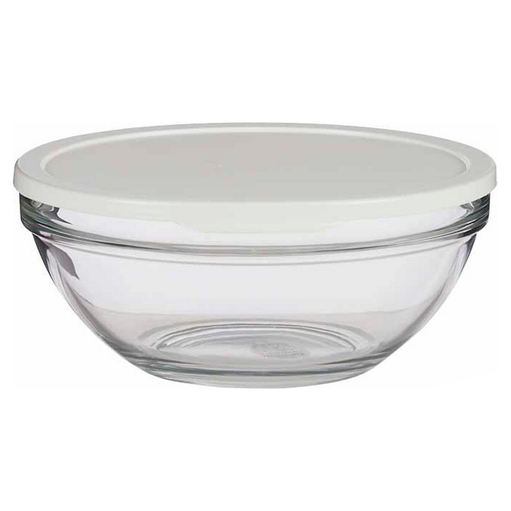 Rund matlåda med lock Plast Glas (2500 ml)