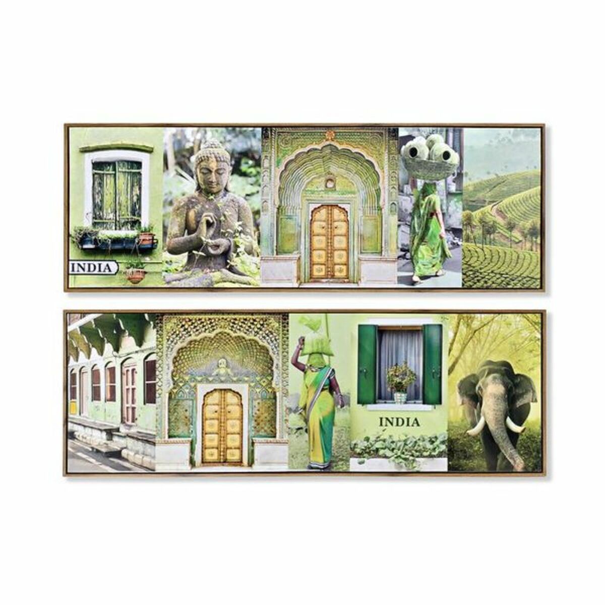 Tavla DKD Home Decor 120 x 2,3 x 40 cm Kanvas Grön polystyren (2 antal) - 4