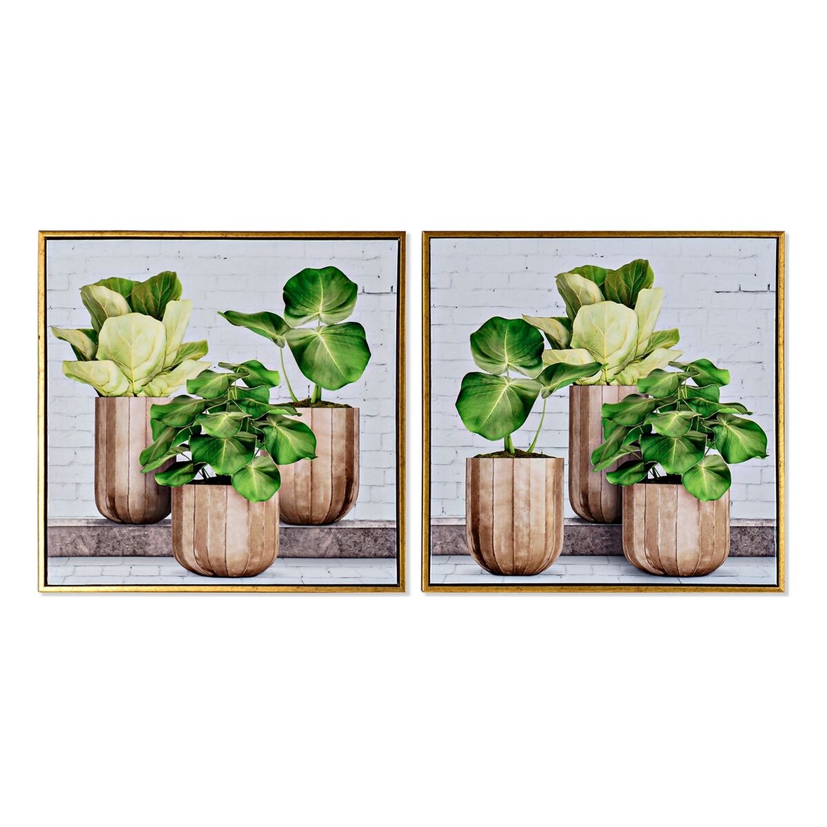 Tavla DKD Home Decor 52 x 2,3 x 52 cm Lackad (2 antal) - 5